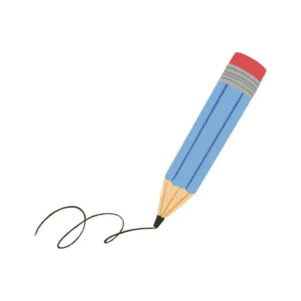 Vector illustration of Blue Pencil