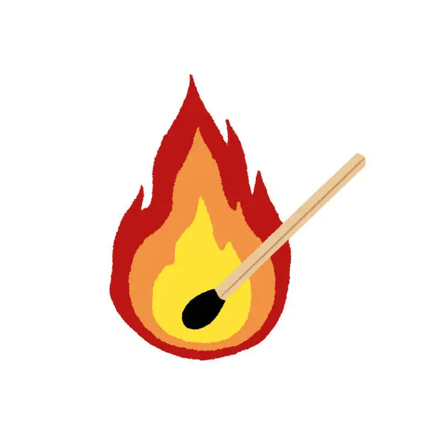 Vector illustration of Burning Match