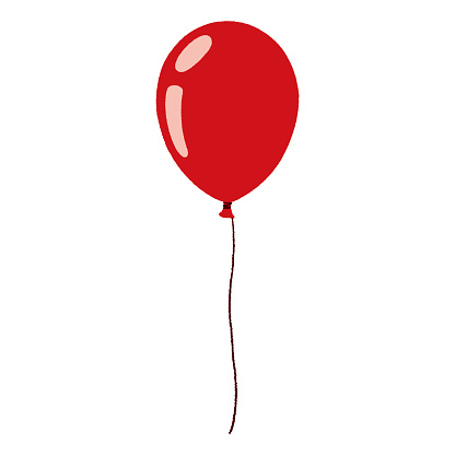 Red balloon illustration. Vector Tracing.