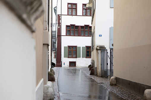 A wet April day in Basel Old Town