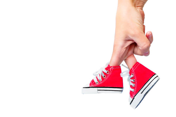 istock Finger Character Wearing Red Canvas Shoes 1494733386
