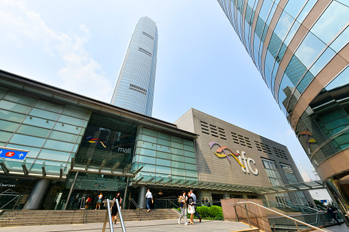 View of IFC modern buildings exterior at Hong Kong - 05/30/2023 14:27:52 +0000.