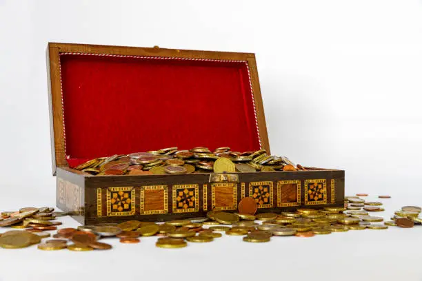 A treasure chest full of coin