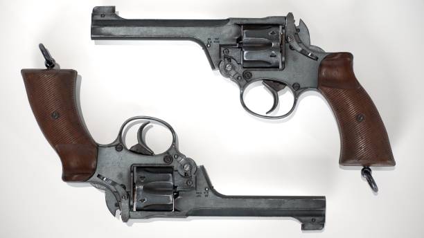 istock Top view of two guns displayed on a white background. 1494737325