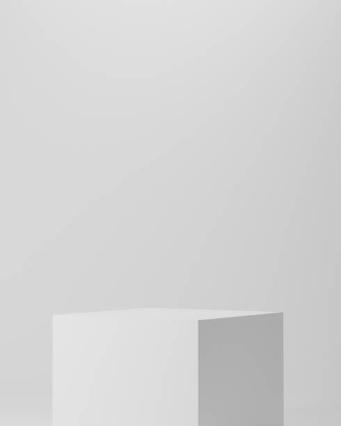 istock 3d background products Show pedestal scenes with geometric platforms white background. with podium. Stand to display cosmetic products on stage. 3d render, 3d illustration 1494737475