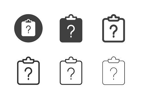 Question Clipboard Icons Multi Series Vector EPS File.