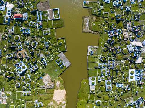 Aerial photo of the Chinese graves in central Vietnam, Thua Thien Hue province
