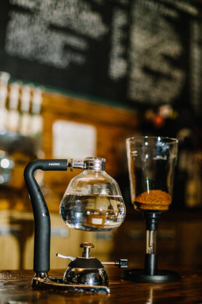istock Siphon vacuum coffee maker on cafe bar 1494741158