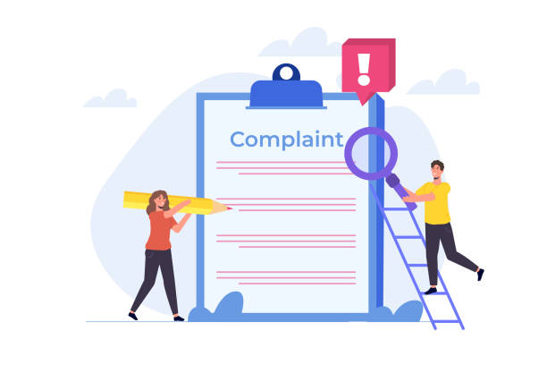 Сomplaint form online concept. Vector illustration. Сomplaint form online concept. Vector illustration. complaining stock illustrations