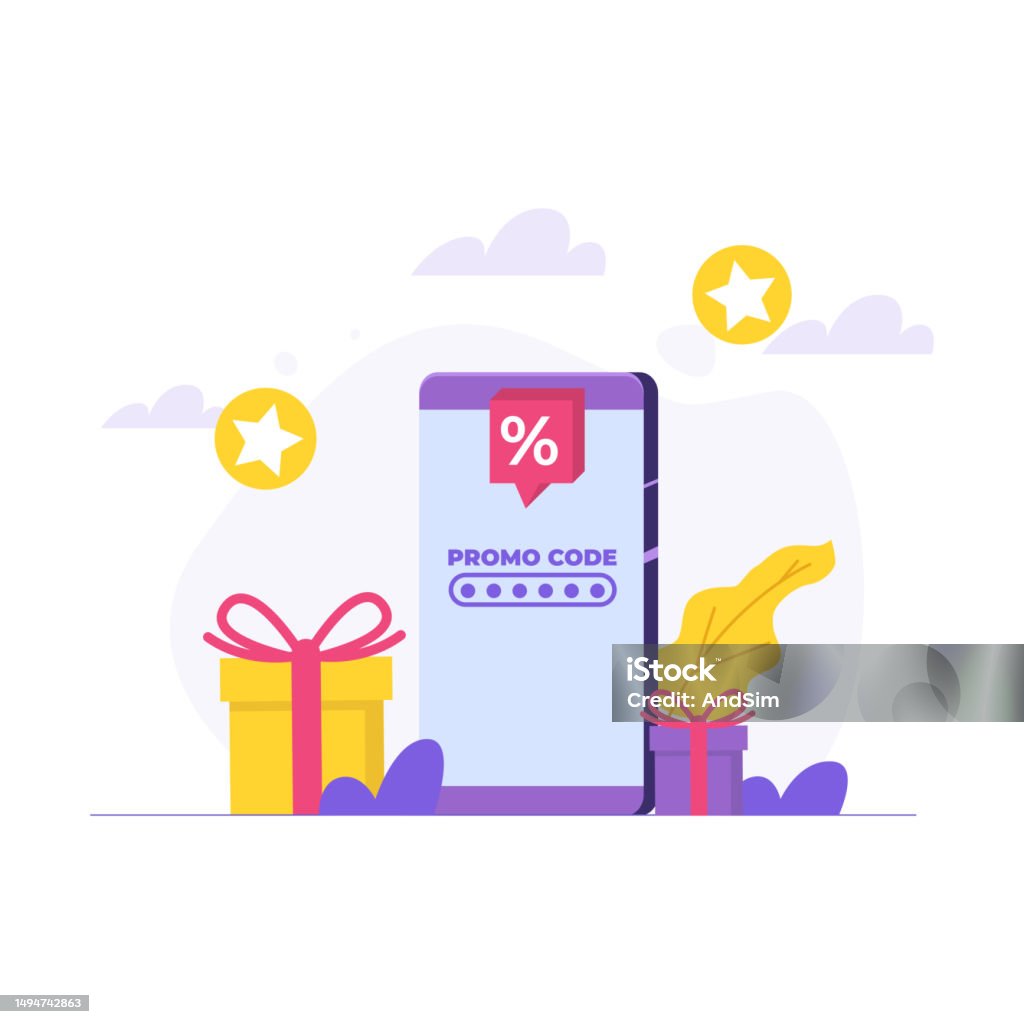 Promo Code Using Concept Vector Illustration Stock Illustration ...