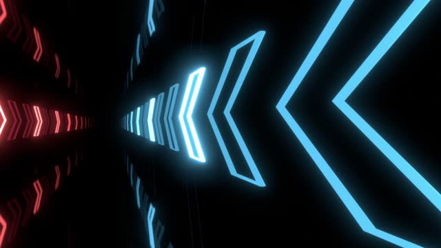 4K Colorful Neon Sci-Fi Tunnel VJ - Vibrant Visuals, Futuristic Motion Graphics, 25 FPS