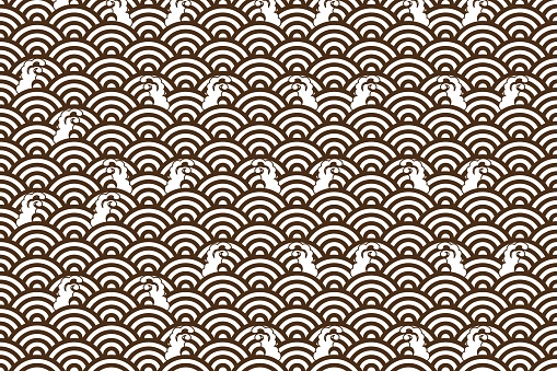 Japanese pattern SEIGAIHA pattern background material vector illustration material