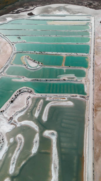 istock Aerial view of salt lakes pattern colourful and texture 1494743531