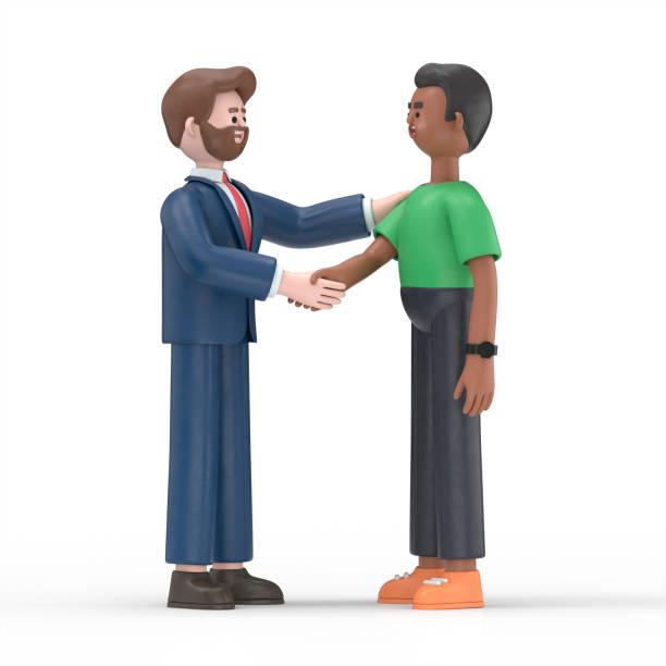 istock 3D illustration of cartoon characters - Partner,computer generated image. 3D rendering on white background. 1494745076
