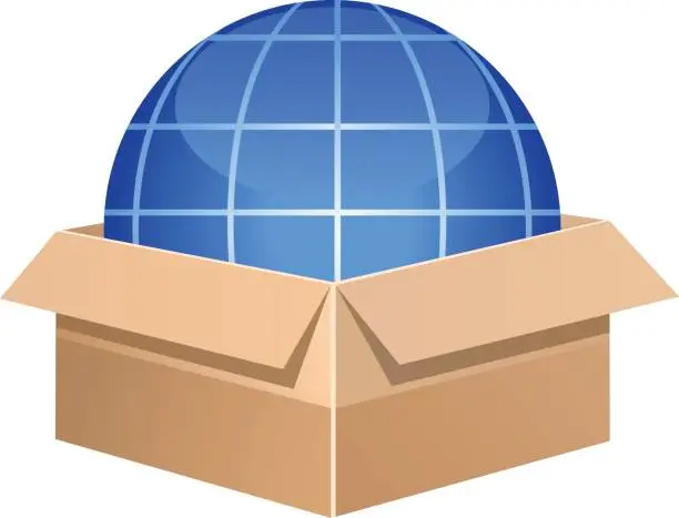 Vector illustration of World Wide Delivery