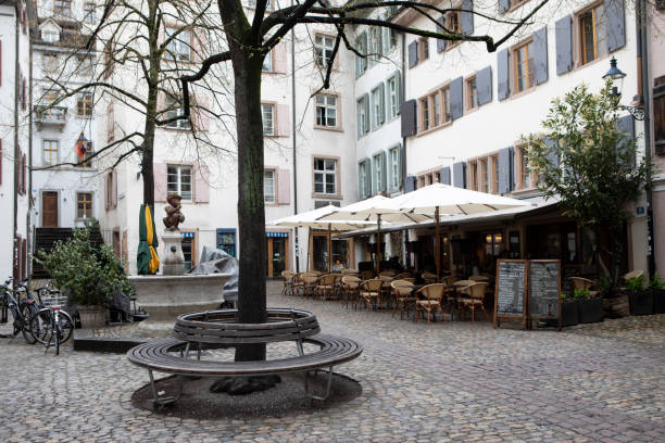 istock Cafe in a Swiss town courtyard 1494746526