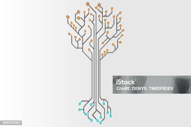 Intarnet Tree Technology Data Tree Digital Internet Connection Board Stock ...