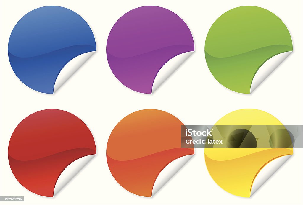 Round Notes Round Sticky Notes In Various Colors Stock Illustration - Download ...