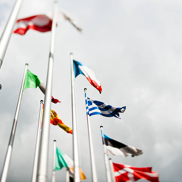 istock European flags with Greek flag in the centre 149475387
