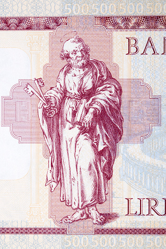 St. Peter a portrait from Vatican money - Lire