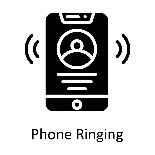 Vector illustration of Phone Ringing Vector  Solid Icon Design illustration. User interface Symbol on White background EPS 10 File