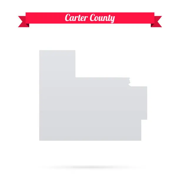 Vector illustration of Carter County, Oklahoma. Map on white background with red banner