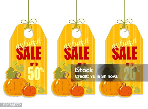 istock Autumn sale label template with pumpkins 1494768779