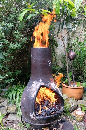 Flames in a Mexican brazier