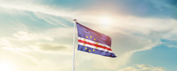 istock Cabo Verde / Cape Verde National waving flag. 1494776779