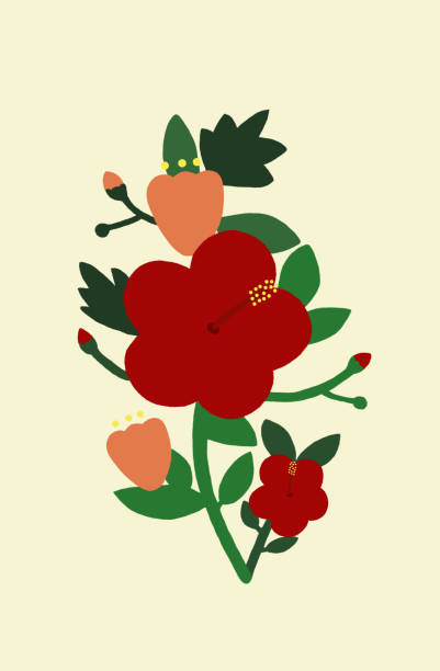 nahaufnahme des roten und pfirsichfarbenen blumenstraußelements - nature close up backgrounds botany stock-grafiken, -clipart, -cartoons und -symbole