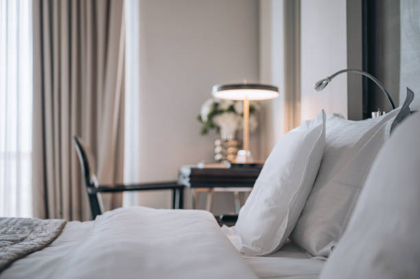 istock Elegant and comfortable bedroom interior 1494777389