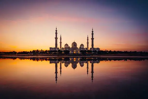Photo of The Sheikh Zayed Mosque at Sunset