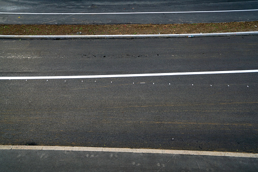 Low angle pavement,shot at surface level