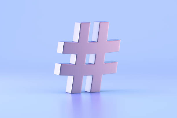 istock Hashtag symbol sitting over blue background 1494783735