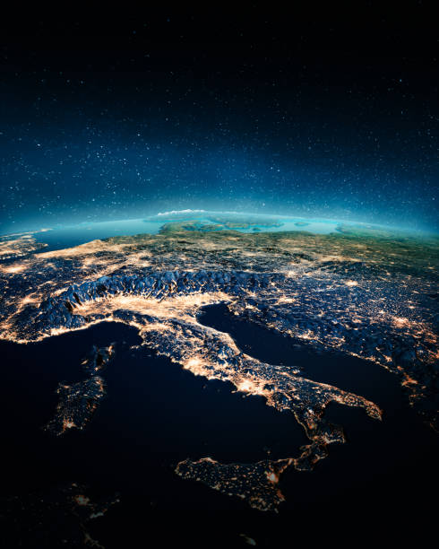istock Italy city lights from space 1494784110