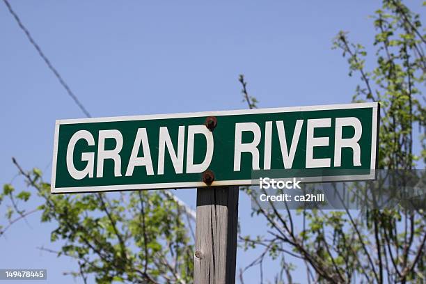 Grand River Sign Stock Photo - Download Image Now - Ontario - Canada, River, Blue