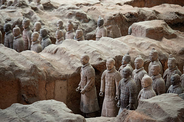 guerreiros de terracota - terracotta power famous place chinese culture - fotografias e filmes do acervo