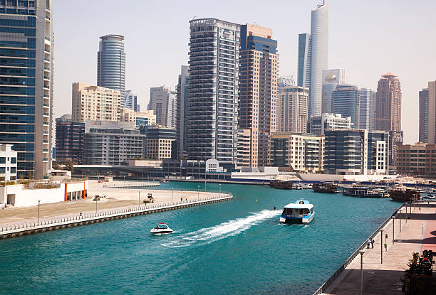 Dubai Marina cityscape, UAE stock photo