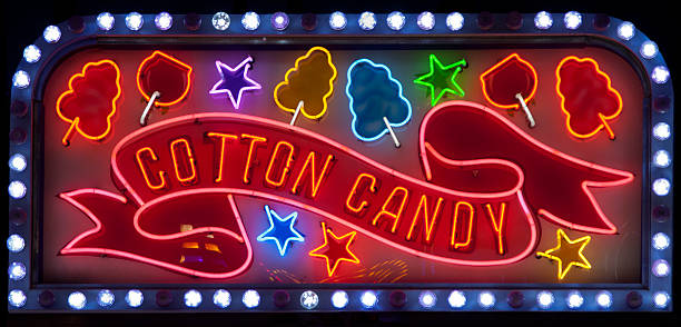 Neon Cotton Candy Sign stock photo