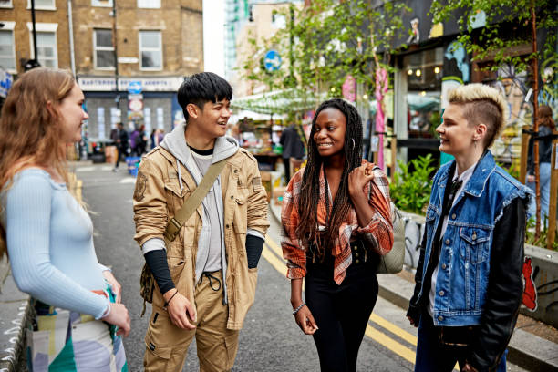 istock Diverse group standing and talking in East End 1494789930
