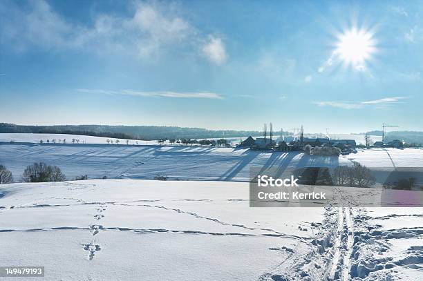 Wintersonnenaufgang Über Einem Dorf In Deutschland Stockfoto und mehr Bilder von Baum