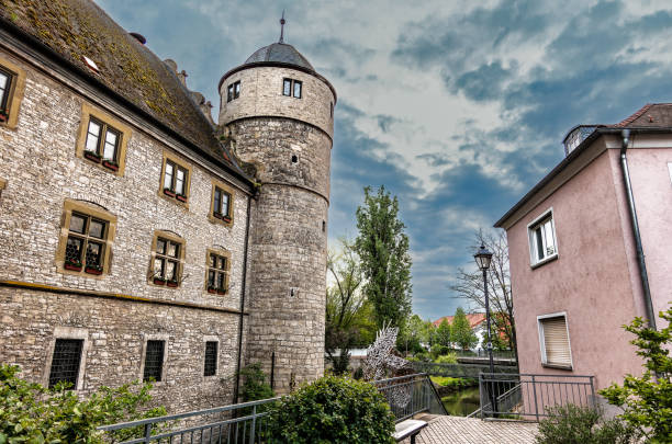 istock Marktbreit old streets and tower, Germany 1494791975