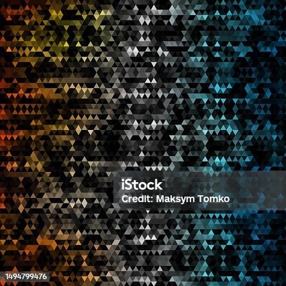 istock Vector black disco background with abstract geometric pattern of multi-colored dots or circles of different sizes. eps 10 1494799476