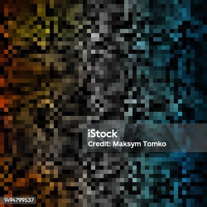 istock Vector black disco background with abstract geometric pattern of multi-colored dots or circles of different sizes. eps 10 1494799537