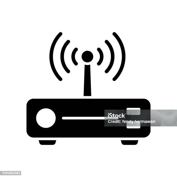 Piktogramm Router Wlanroutersymbolvektordesignvorlage Einfach Und Modern Stock Vektor Art ...