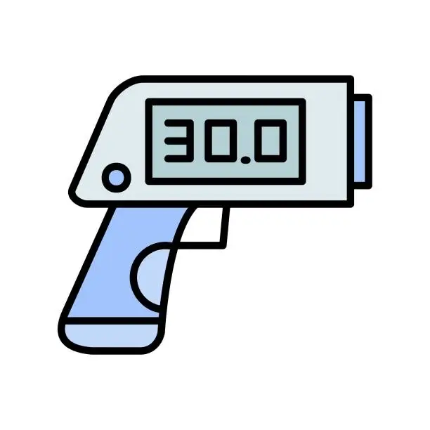 Vector illustration of Thermometer Gun Icon