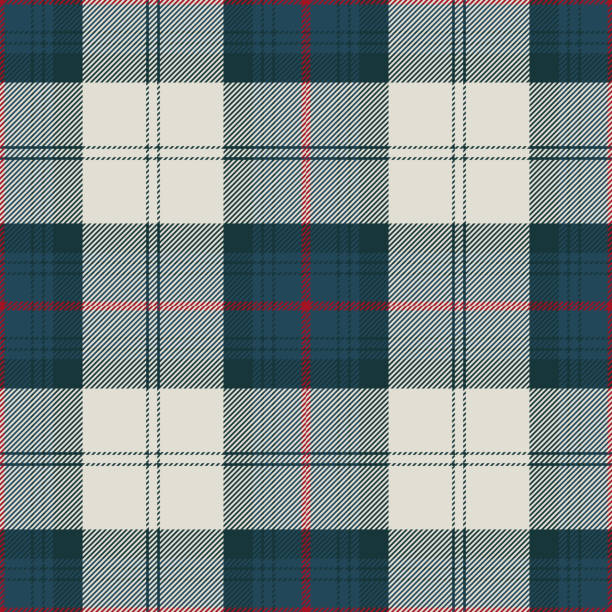 Bleu et rouge Tartan écossais Plaid Motif Tissu Swatch - Illustration vectorielle