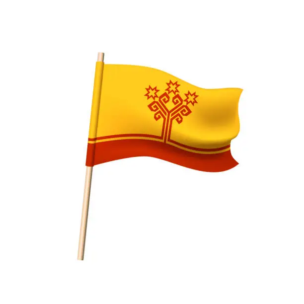 Vector illustration of Flag of the Chuvash Republic.