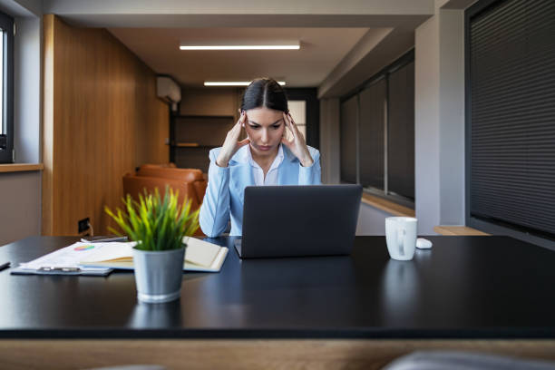 istock Overworked tired businesswoman 1494810514