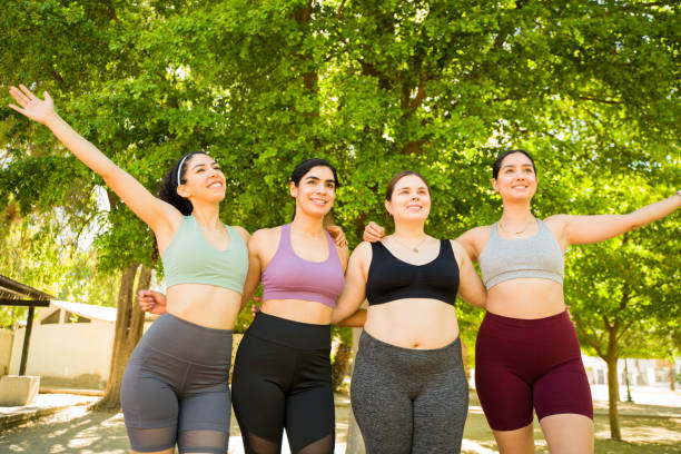 istock Active excited women celebrating body diversity and positivity 1494810652